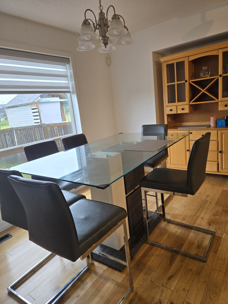 Glass Top Dining Table with 6 Chairs - photo 2