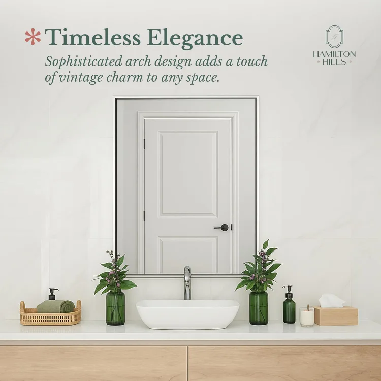 Hamilton Hills 30 x 40 Inch Brushed Silver Wall Mirror NEW image indicator(2)