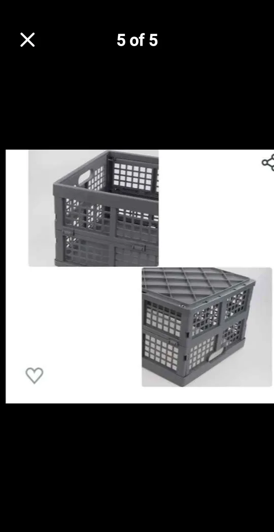 Farmon 35 Quart Folding Collapsible Crate - Grey image indicator(3)