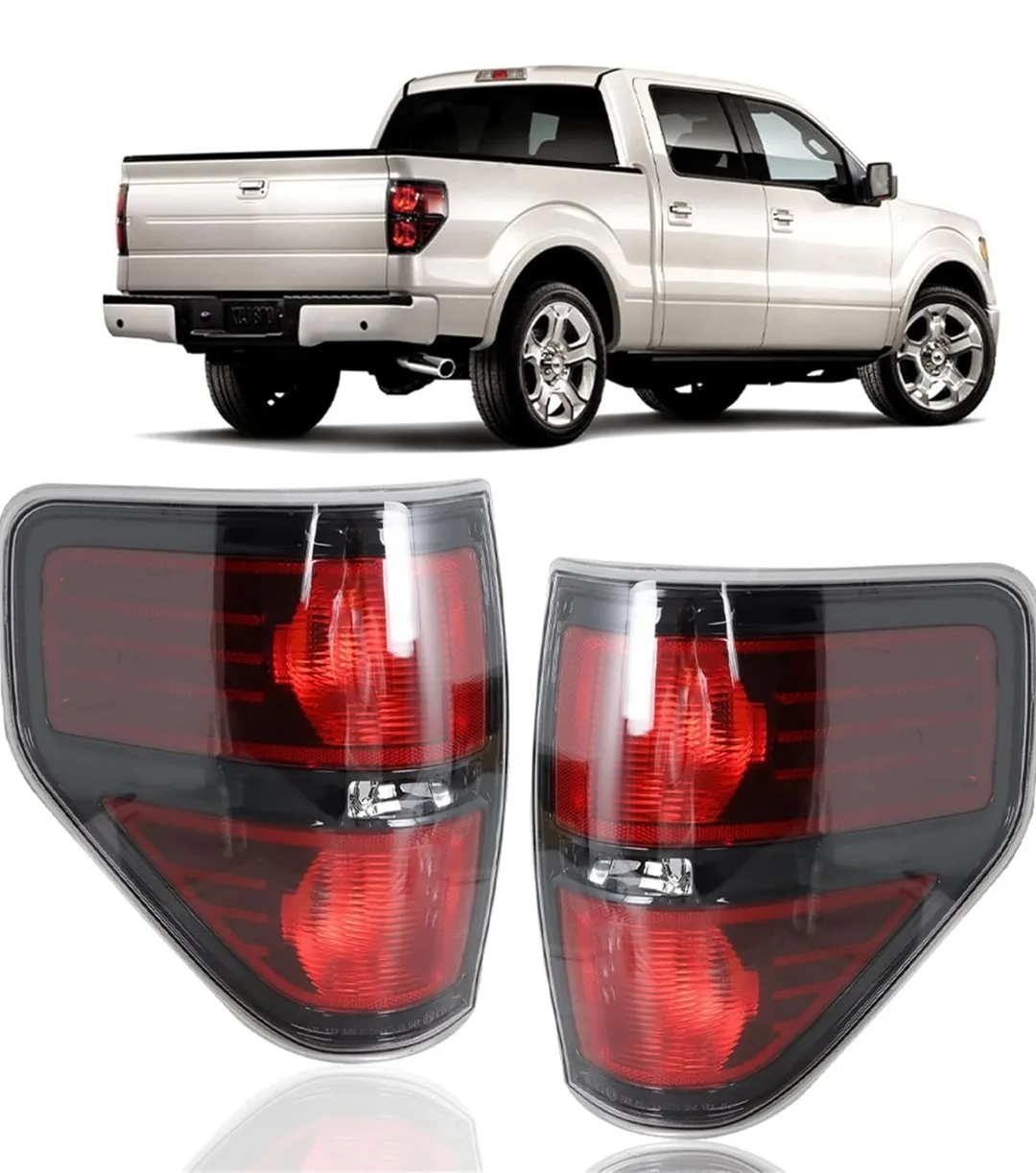 Red Smoked Tail Lights for Ford F-150 2009–2014 | Left & Right thumbnail