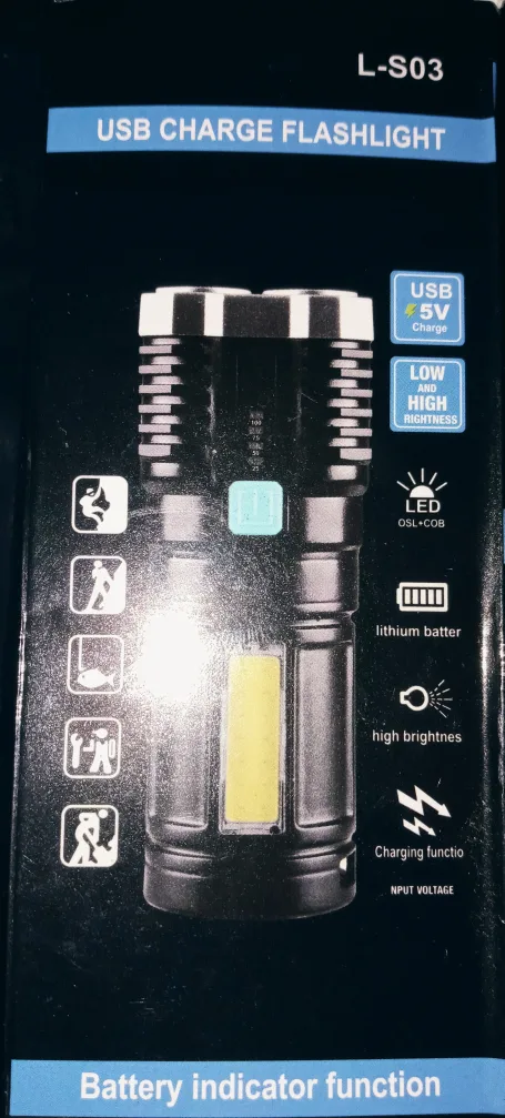 L-S03 USB Charge Flashlight - New in Box! thumbnail