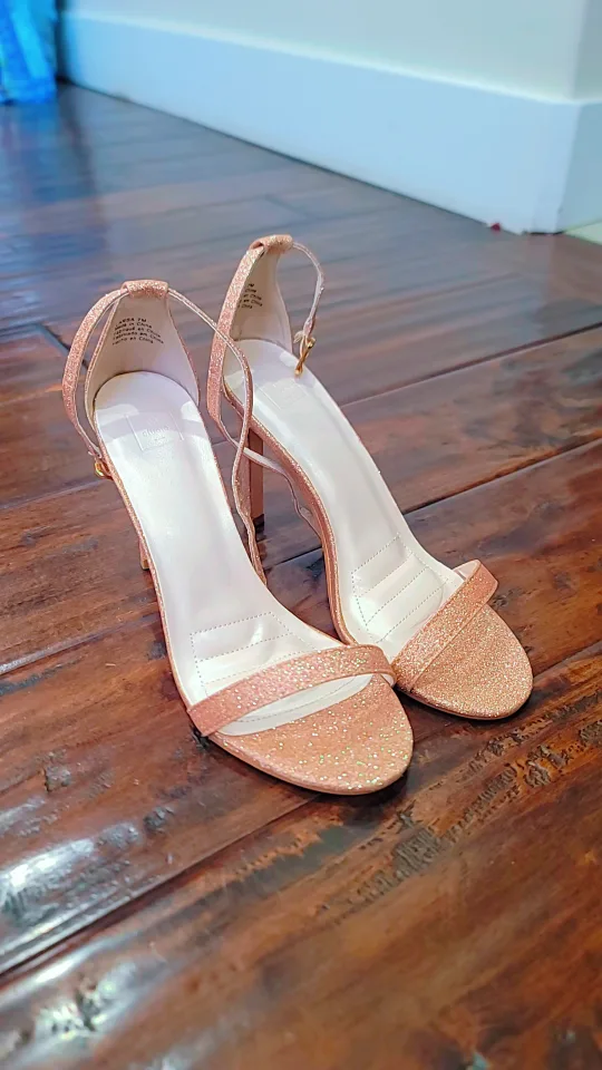 Betsey Johnson Patent Stiletto Rose Gold Heels thumbnail