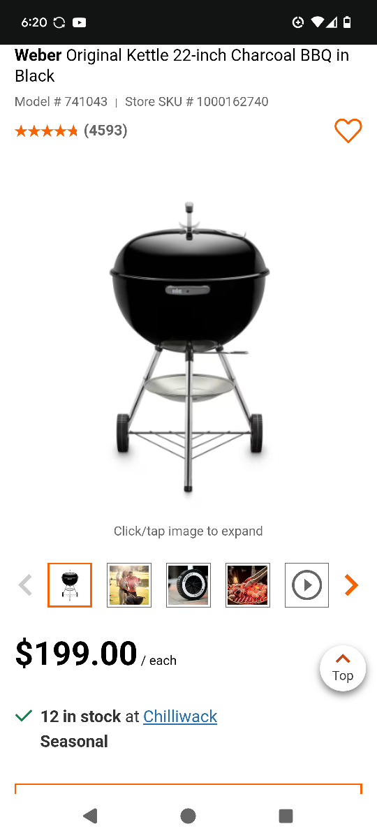Weber Original Kettle 22-inch Charcoal BBQ - Black