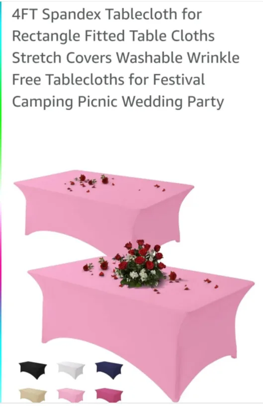 4FT Spandex Tablecloth - Pink thumbnail