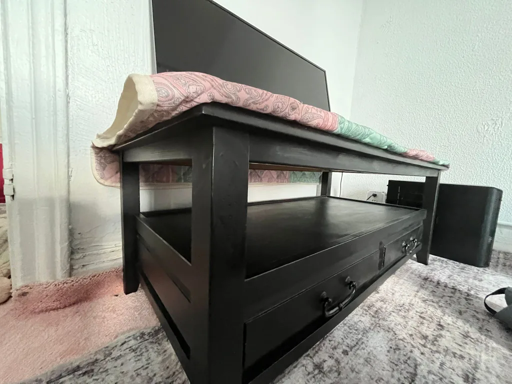 Black Coffee Table with Drawer thumbnail