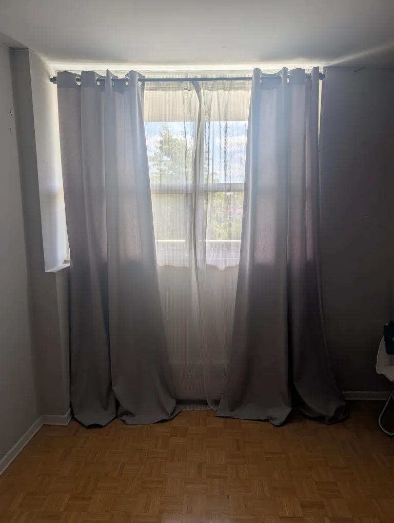 2 curtains + 2 draperies with double trim thumbnail