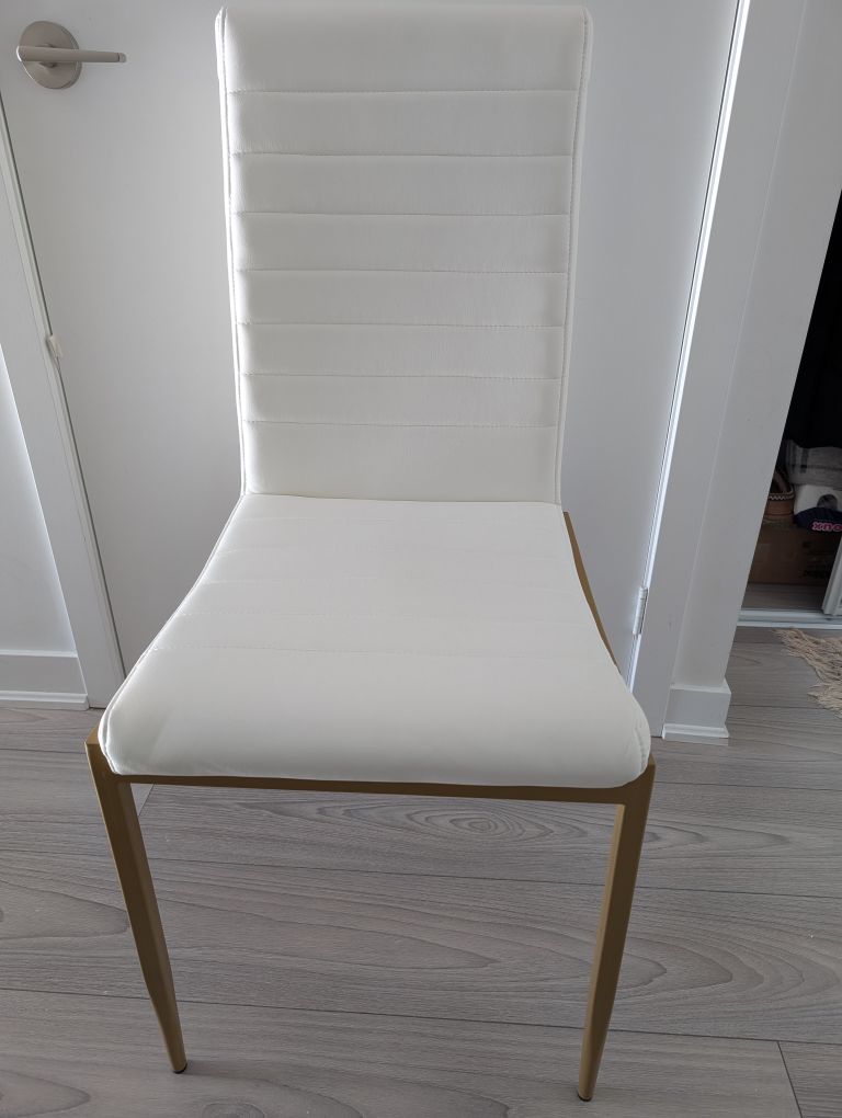Set of 4 White Faux Leather Dining Chairs - photo 3