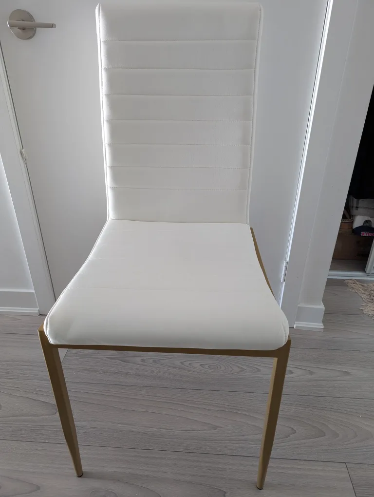 Set of 4 White Faux Leather Dining Chairs image indicator(3)