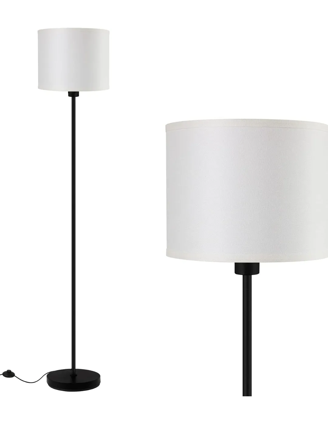 Black Floor Lamp with White Shade🥕 thumbnail