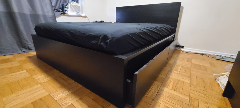 Black Bed Frame with Drawers