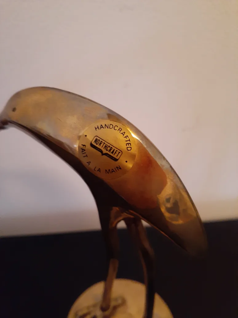 Vintage Solid Brass Crane Bird image indicator(2)