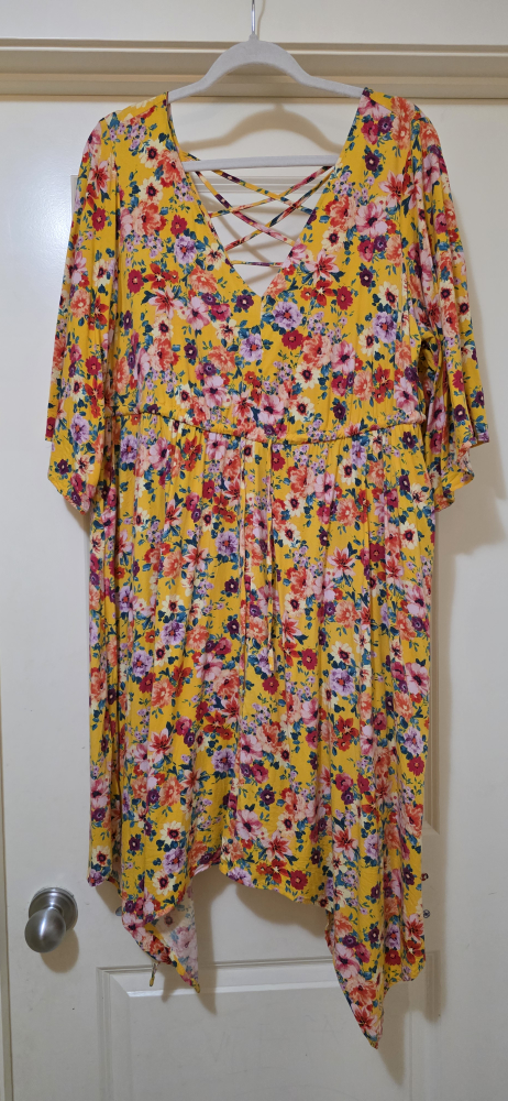 Torrid Yellow Floral Dress - Size 1 - photo 4
