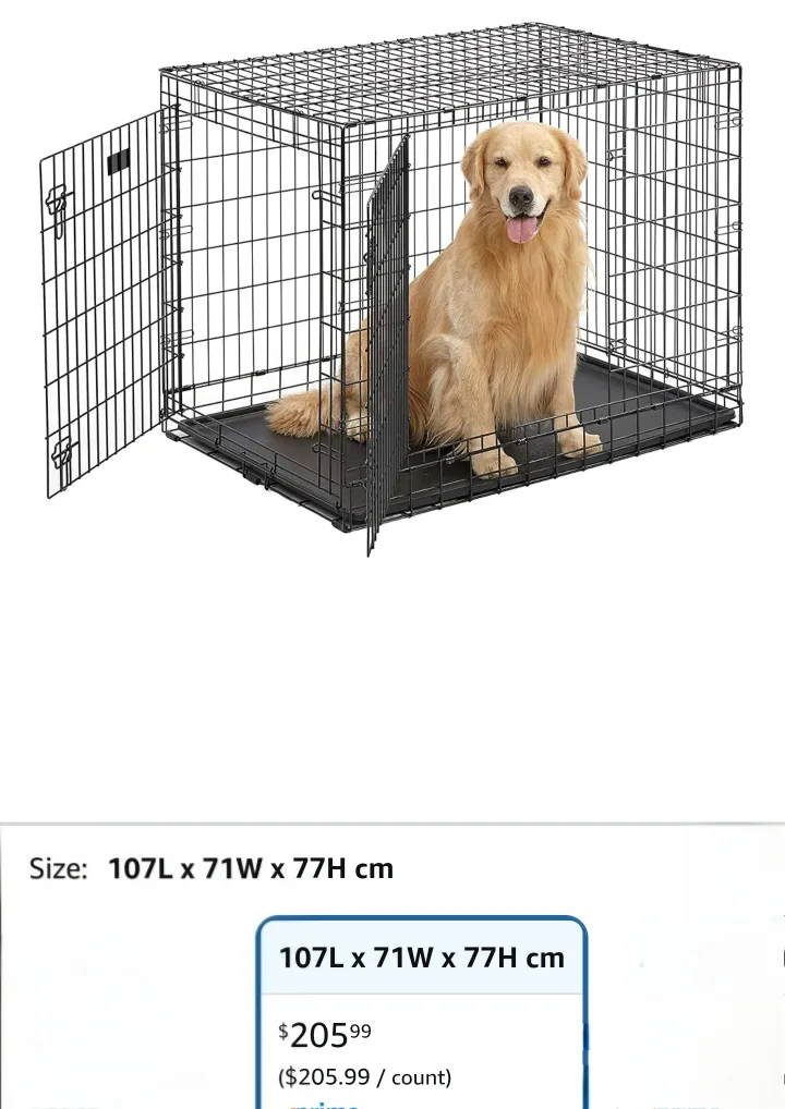 Large Wire Dog Crate - 43" x 28.5" x 31.25" thumbnail