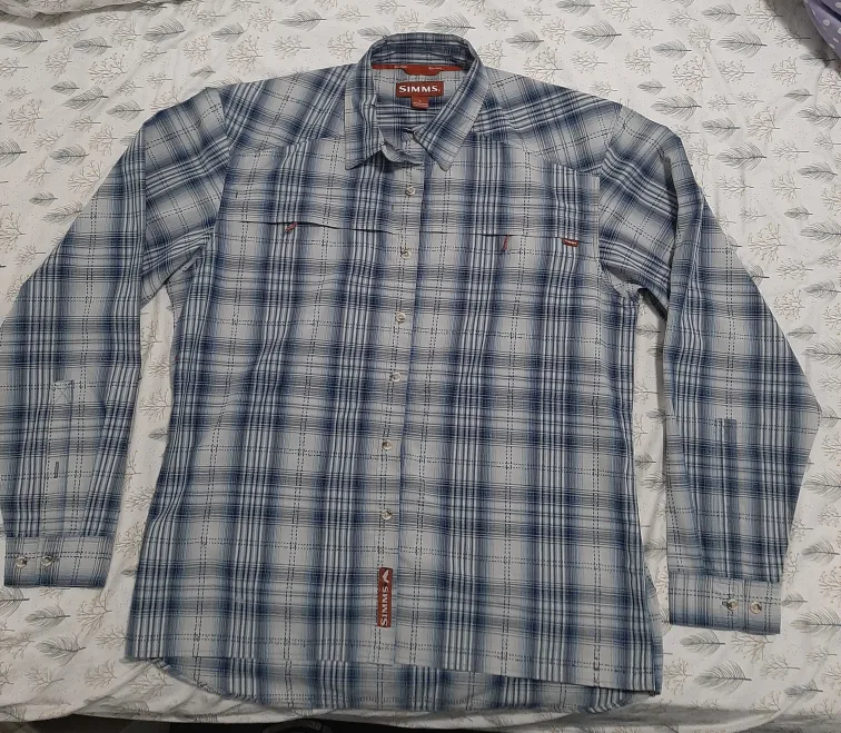 Simms Plaid Fishing Shirt - Size L thumbnail