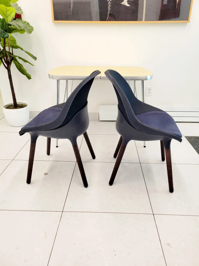 Ikea BALTSAR Navy Blue Dining Chairs (4 Available thumbnail