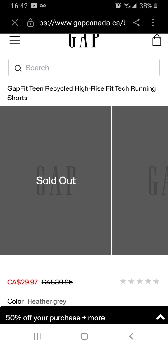 Gap Teen XXL (14-16) Grey Shorts image indicator(7)