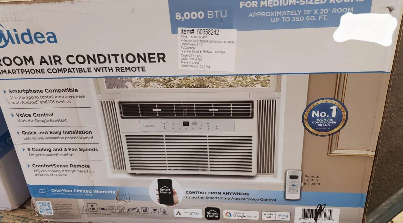 Midea 8,000 BTU Room Air Conditioner - Smart Control thumbnail