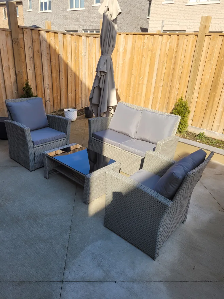 Outdoor Wicker Patio Set - 4 Piece thumbnail