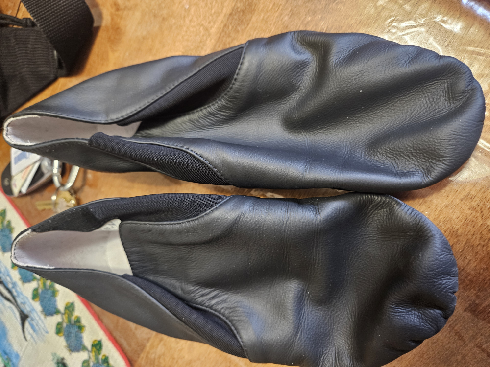 Black Leather Dance Shoes Size 7 - photo 2