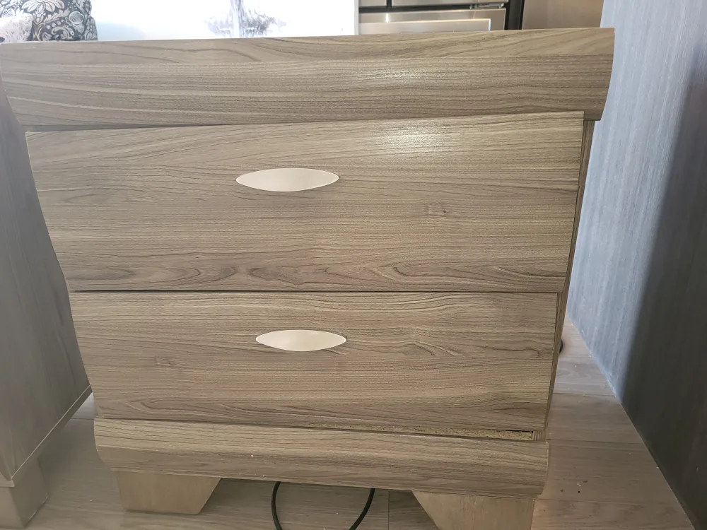 Wood Nightstand with 2 Drawers thumbnail