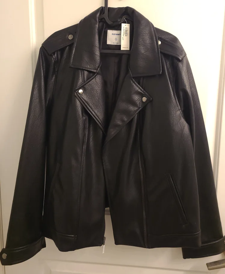 Black Faux Leather Jacket - Women's XL thumbnail