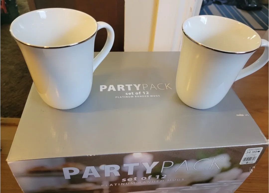 Party Pack Platinum Banded Mugs - Set of 12🇨🇦 thumbnail