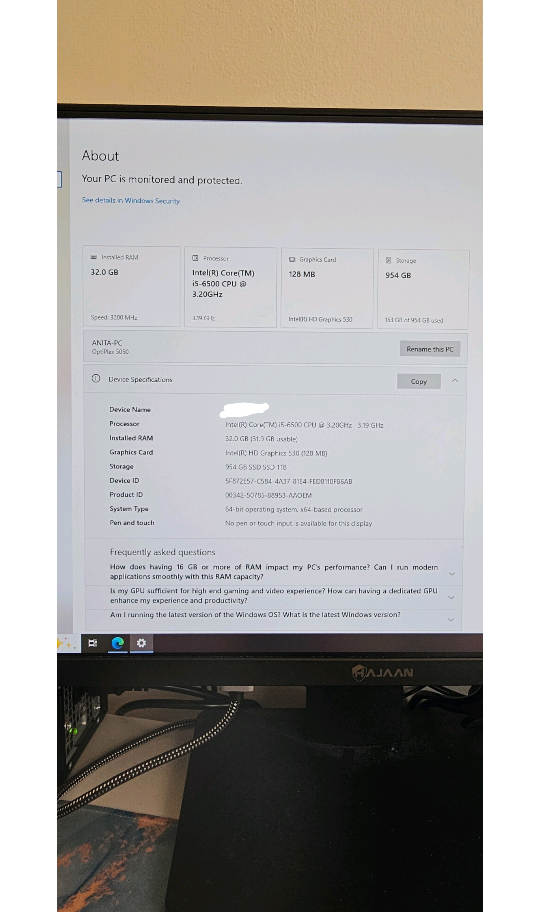 Dell OptiPlex 5050 Desktop PC + monitor - photo 3