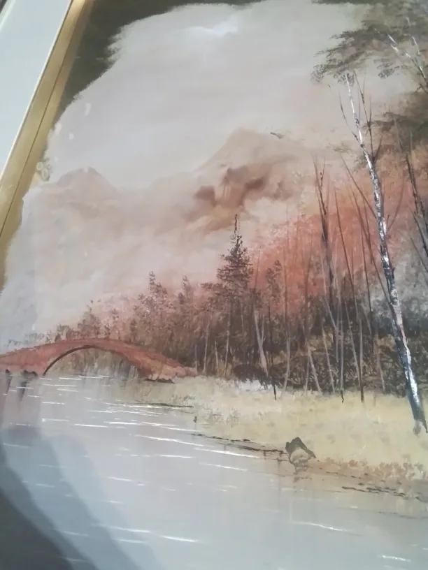 Framed Landscape Painting by Gaston Petridis on Brass image indicator(6)