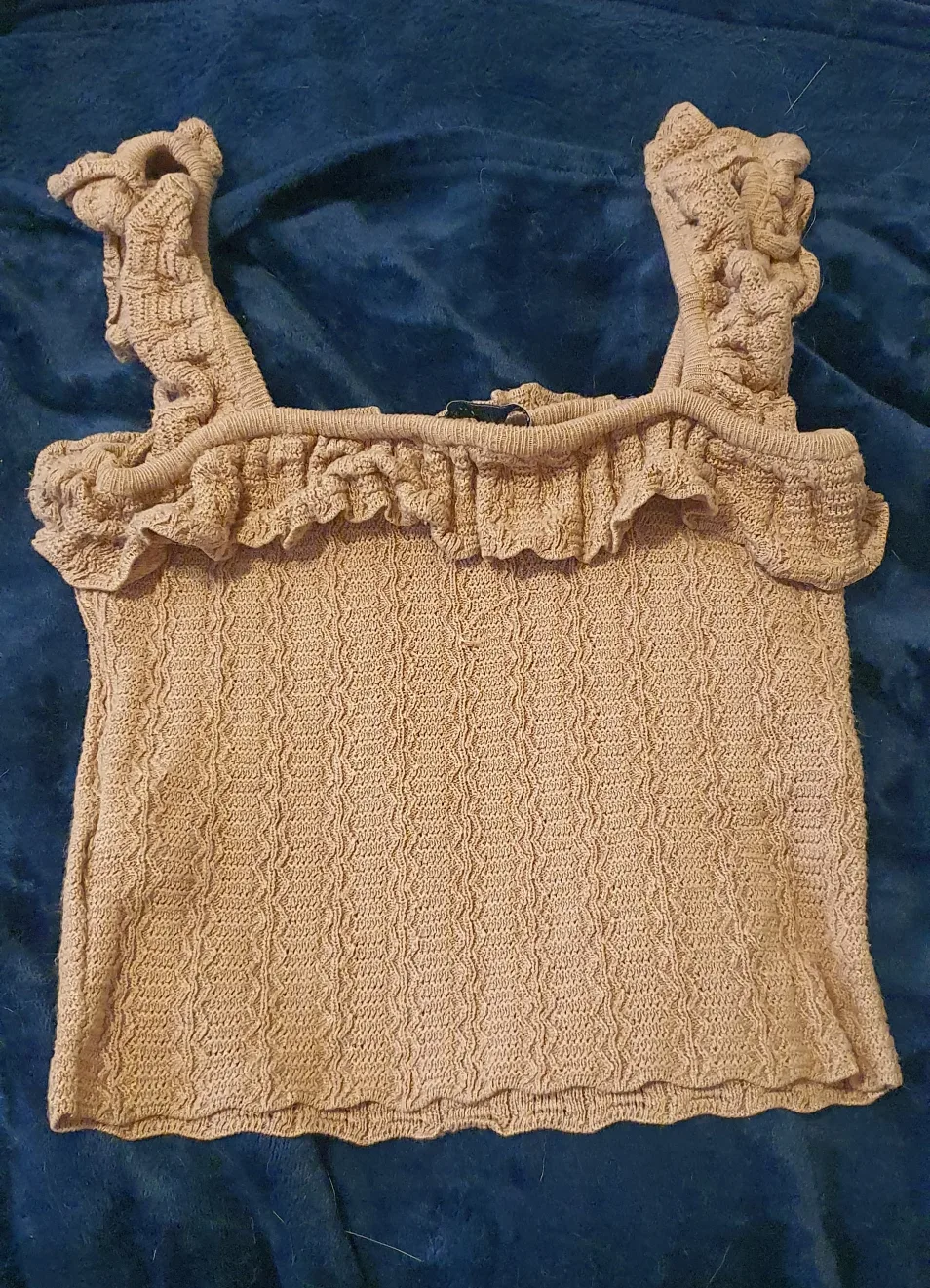 ZARA crochet-knit crop top image indicator(3)