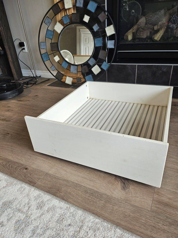 White IKEA Underbed Drawers