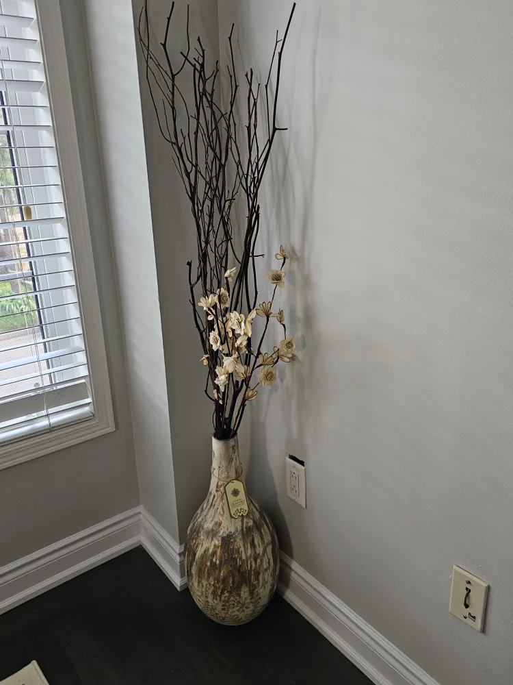 Crafted Vase with Faux Floral Arrangement thumbnail