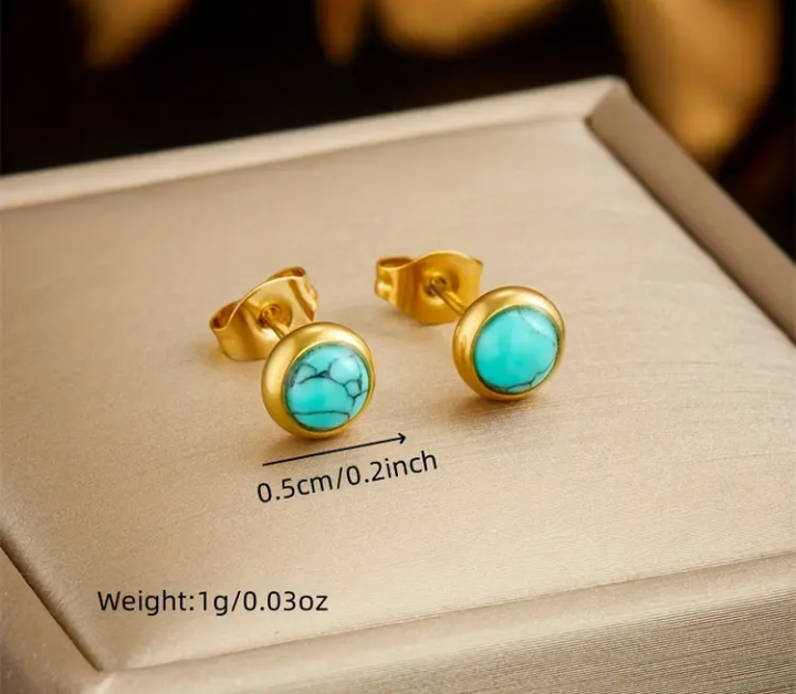 Turquoise Stone Necklace and Earring Set - photo 3