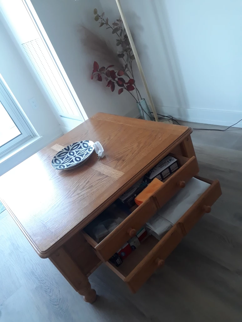 Wooden Coffee Table with Drawers - photo 2