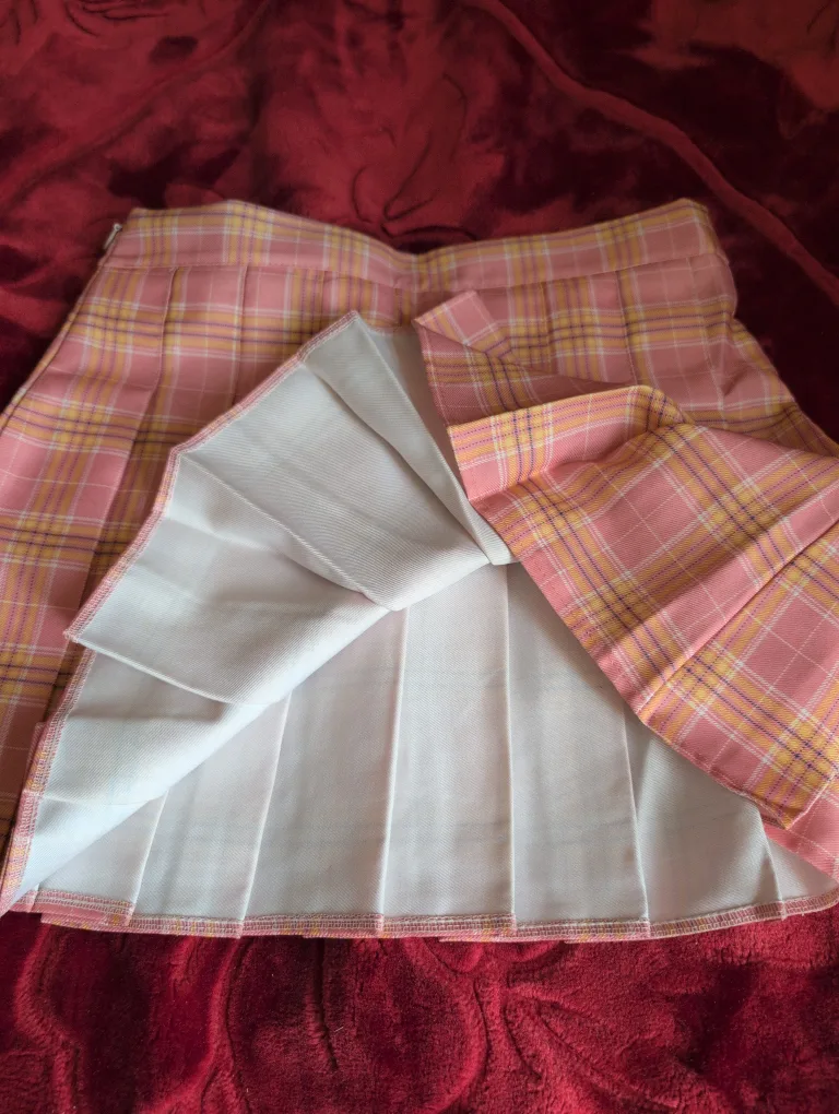 Pink Plaid Pleated Skirt 🇨🇦 image indicator(2)