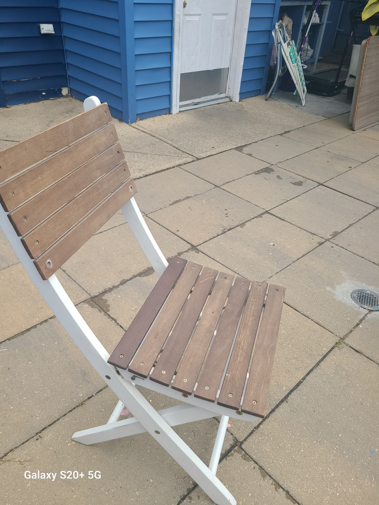 Folding Wooden Chair - Brown & White - photo 2