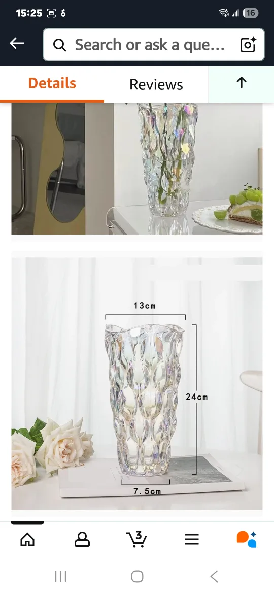 ZCSo Iridescent Glass Vase - 24cm Height image indicator(2)