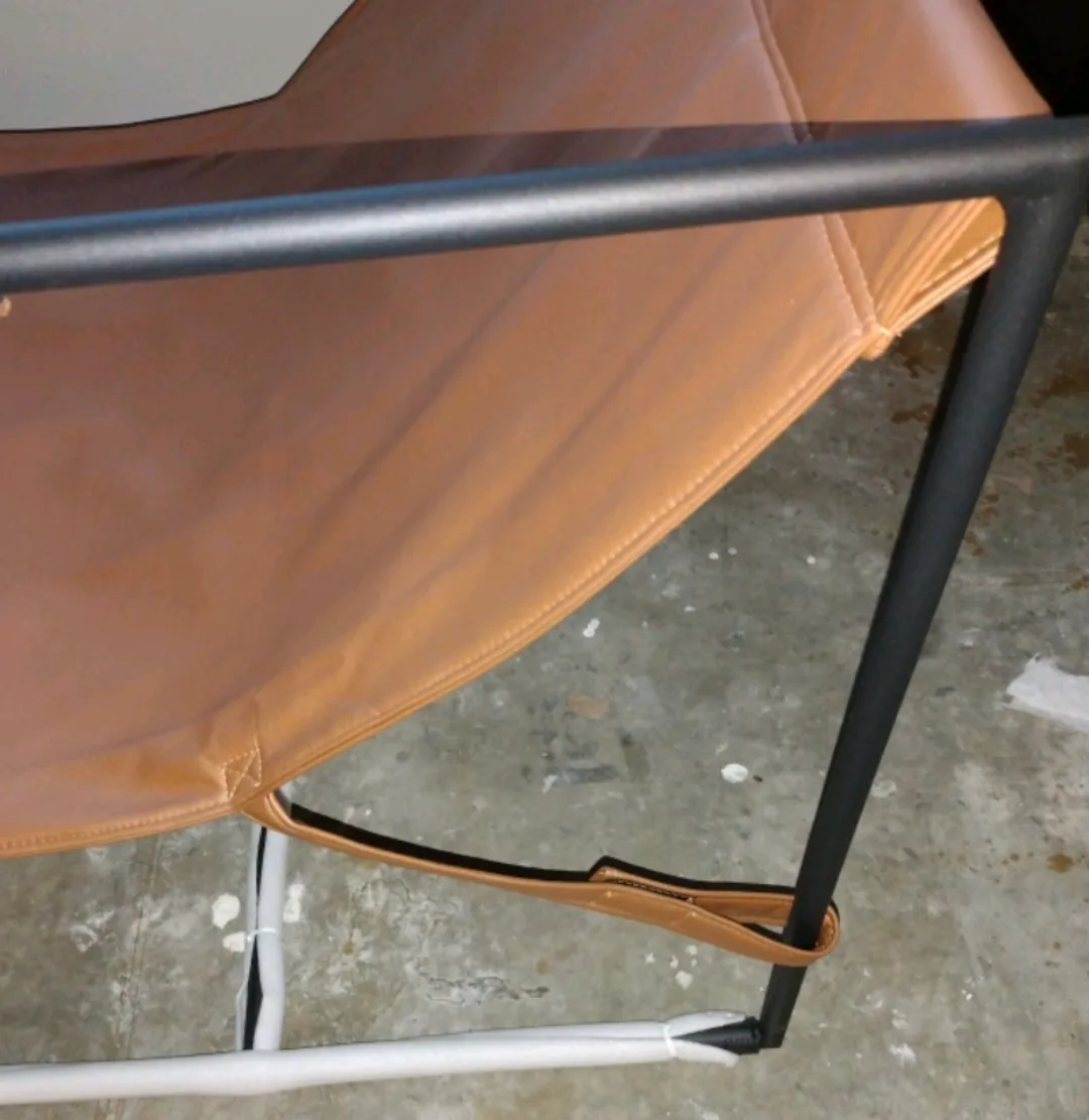 Brown Leather Sling Chair image indicator(5)