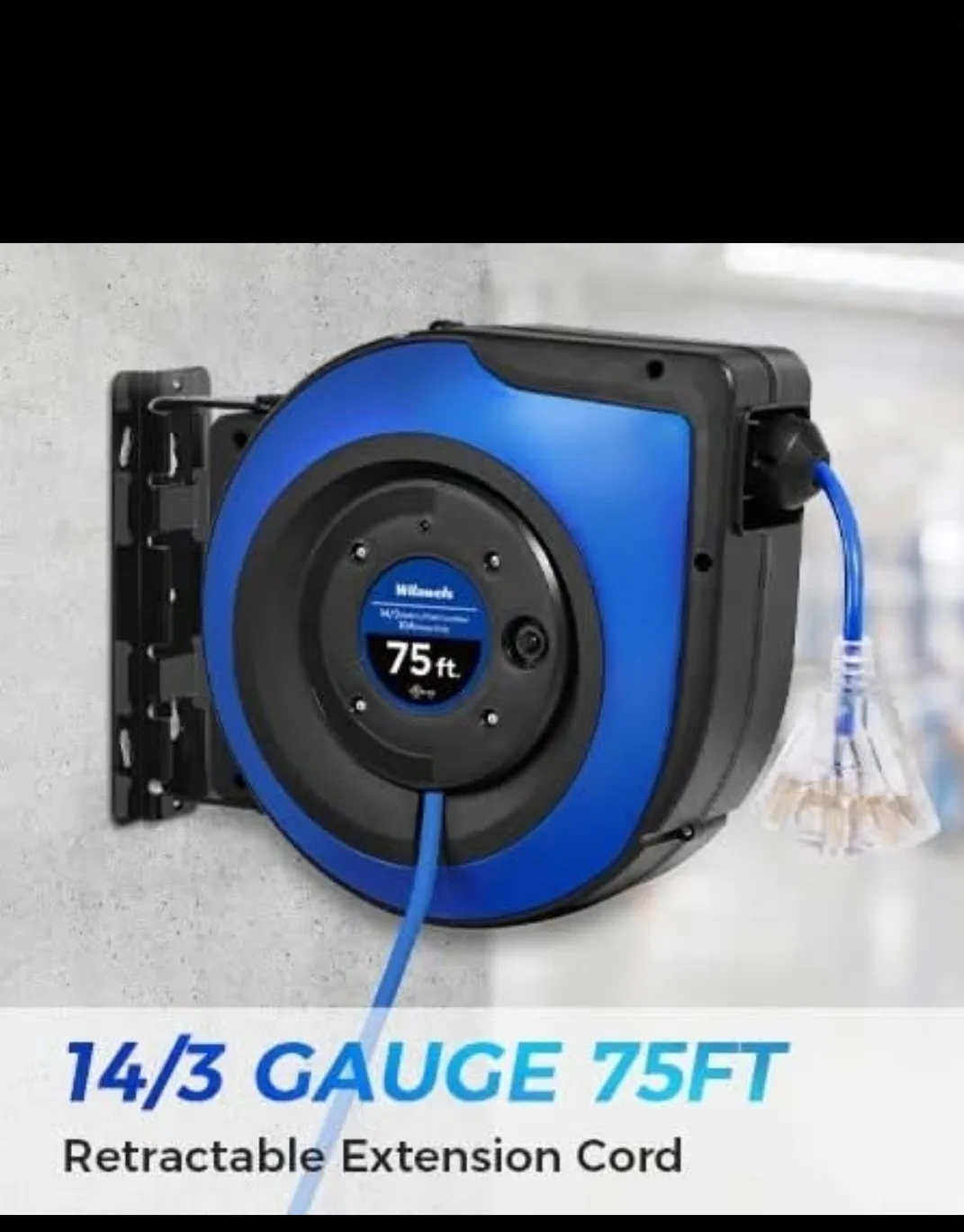 🇨🇦Wilawels 75 ft Roetractable Extension Cord Reel🍁 thumbnail