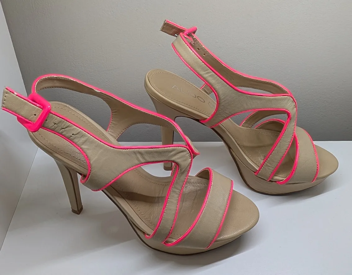 Aldo Beige Heels with Pink Trim - Size 6 image indicator(3)