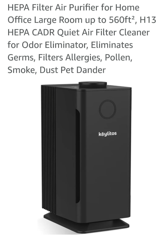 Keylitos HEPA Air Purifier - Like New!