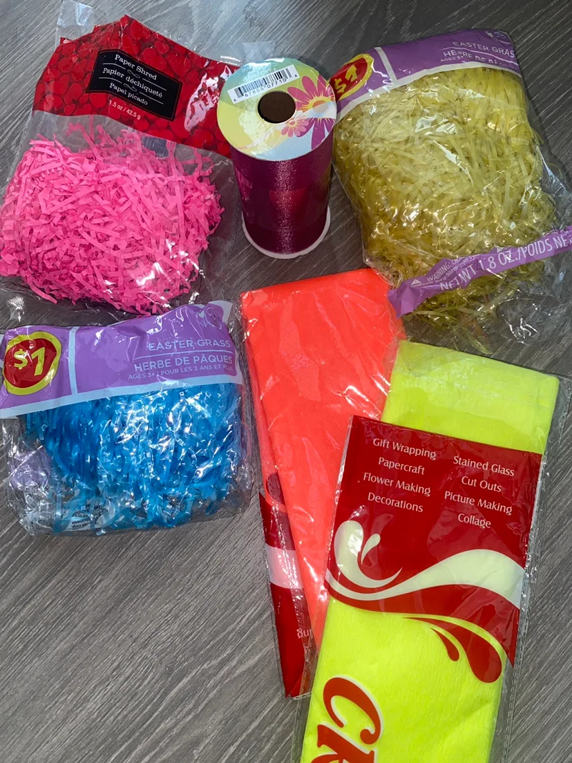 Craft Supplies Bundle: Paper Shred, Ribbon, Tissue thumbnail