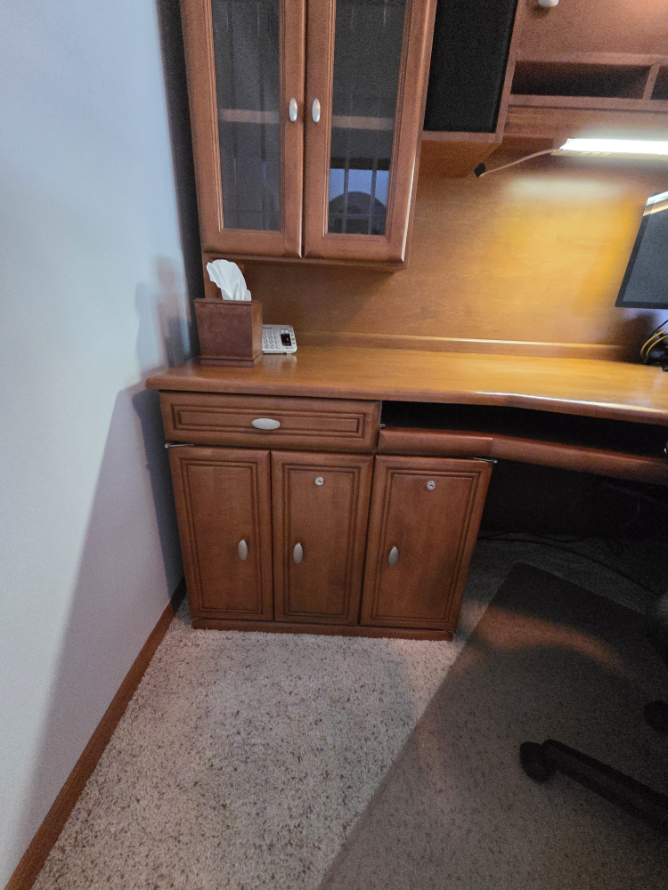 Wooden Corner Desk with filing cabinet - photo 2