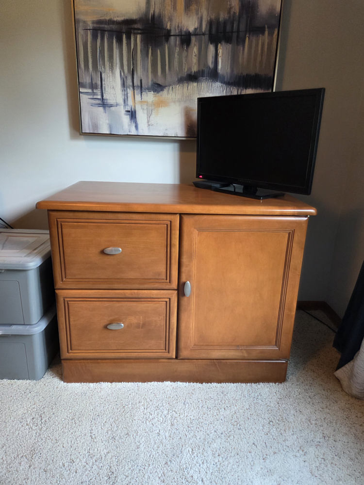 Wooden Corner Desk with filing cabinet - photo 5