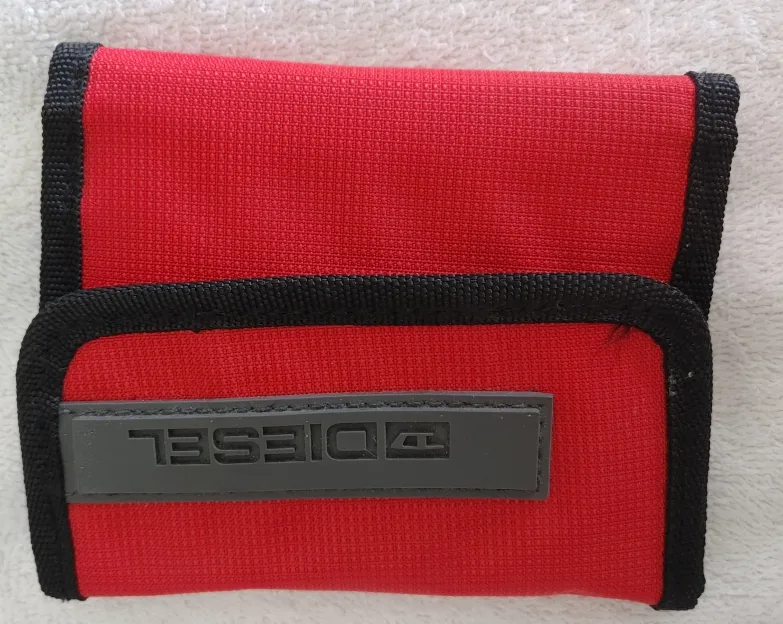 New Diesel Red & Black Trifold Wallet thumbnail