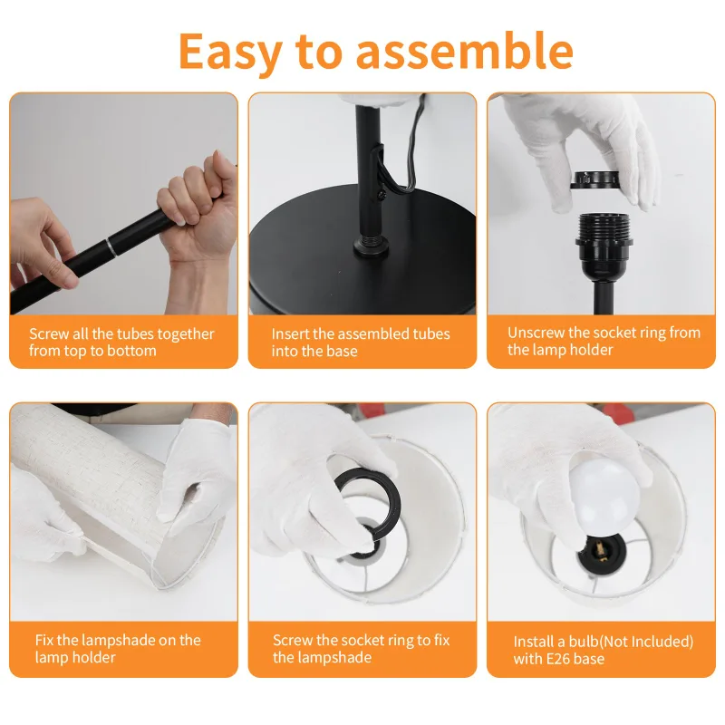 Simple Designs Floor Lamp, Black image indicator(7)