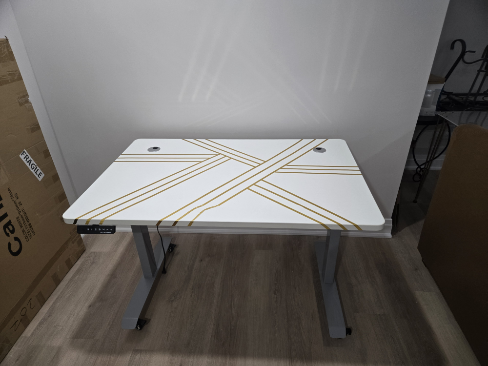 Candesk adjustable Stand Desk - White & Gold - photo 3