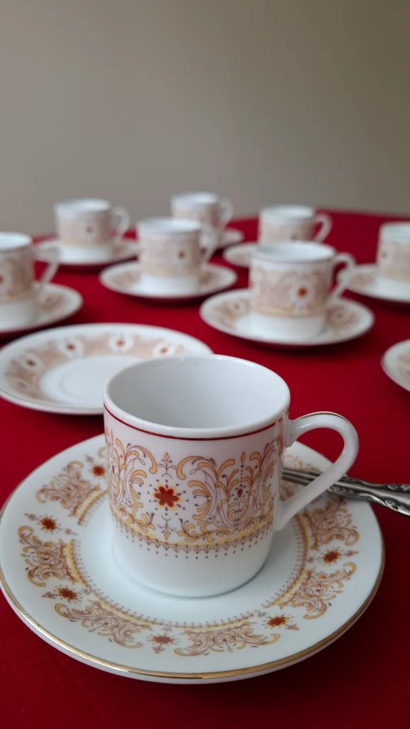 12 Porcelain Espresso Cup Set thumbnail