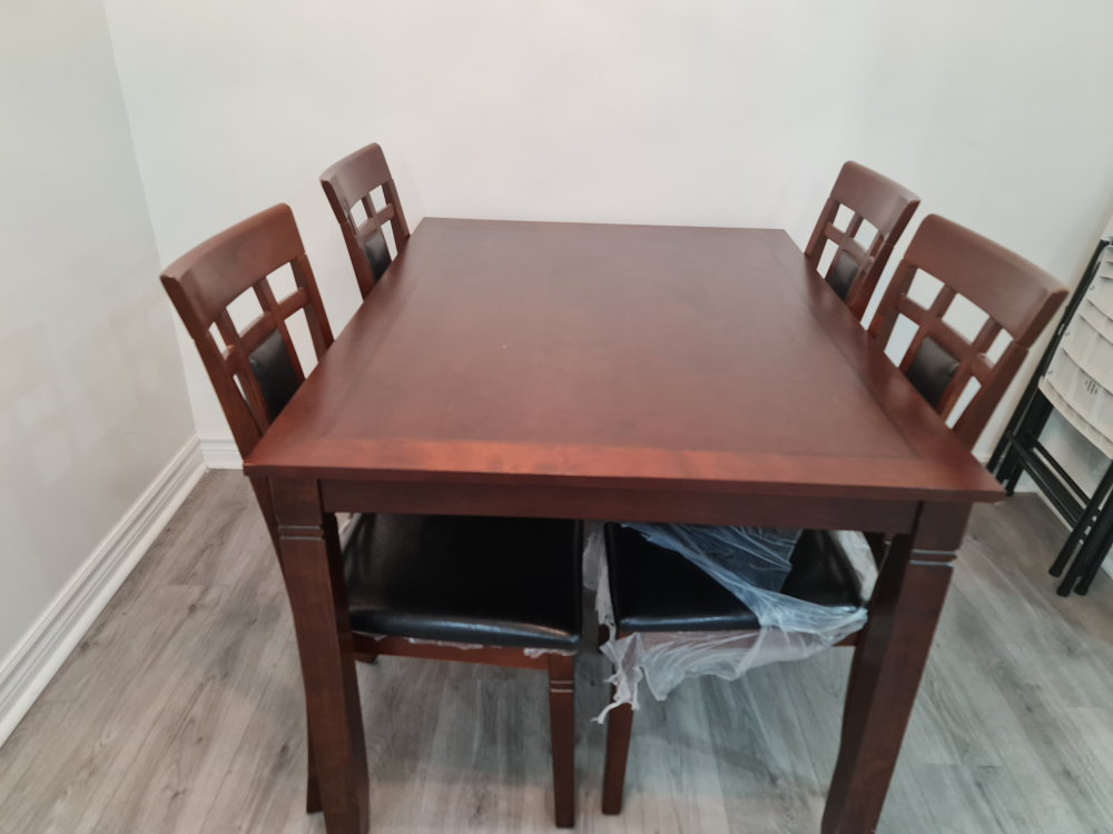 Dining Table with 4 Chairs - Brown