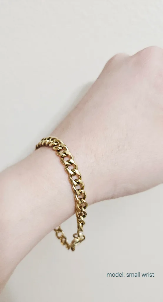 New Unisex Cuban Link Bracelet - Gold thumbnail