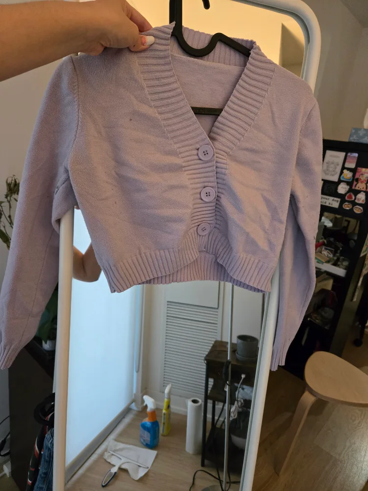 Lilac Knit Cropped Cardigan thumbnail